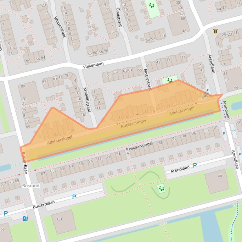 Kaart van postcodegebied 2623JA.