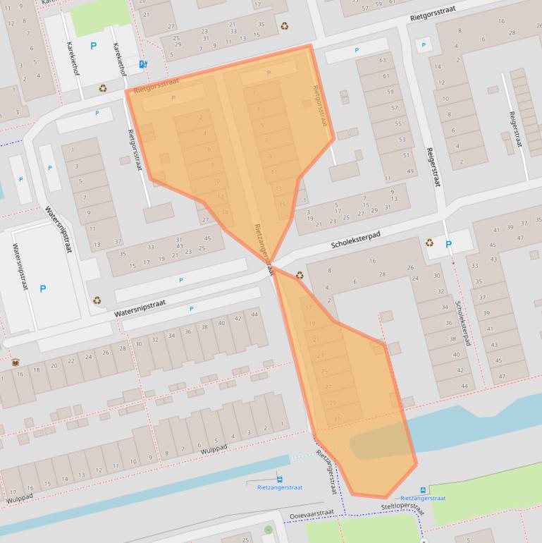 Kaart van postcodegebied 2623LW.