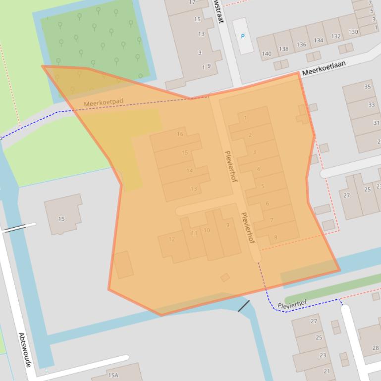 Kaart van postcodegebied 2623NC.