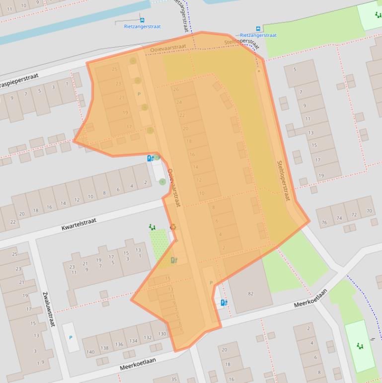 Kaart van postcodegebied 2623NL.