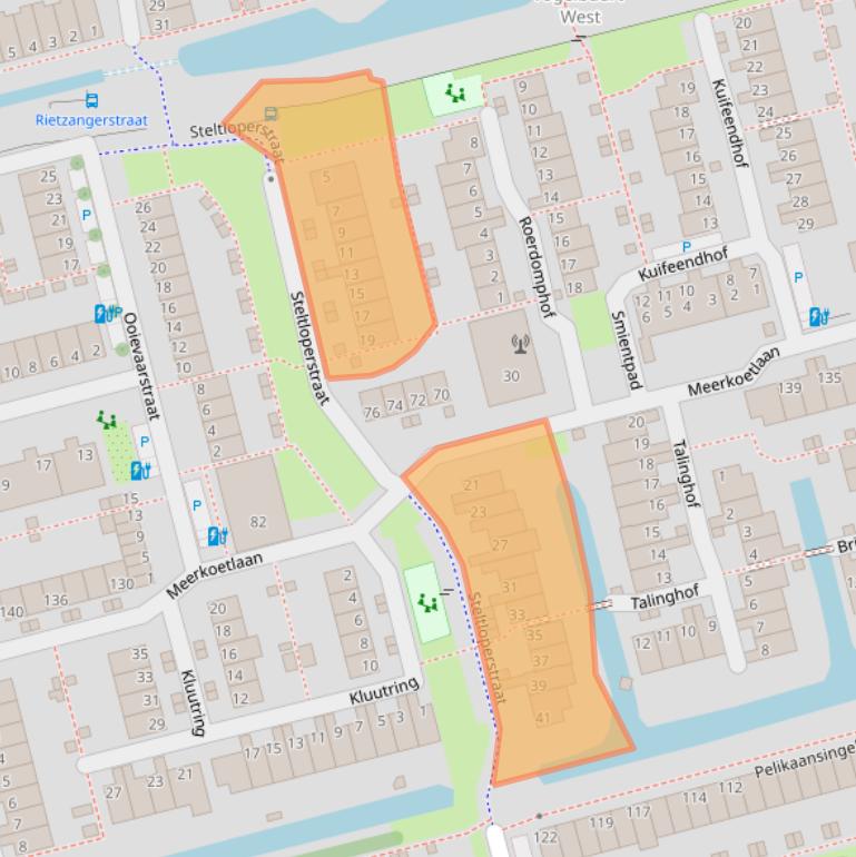 Kaart van postcodegebied 2623NN.