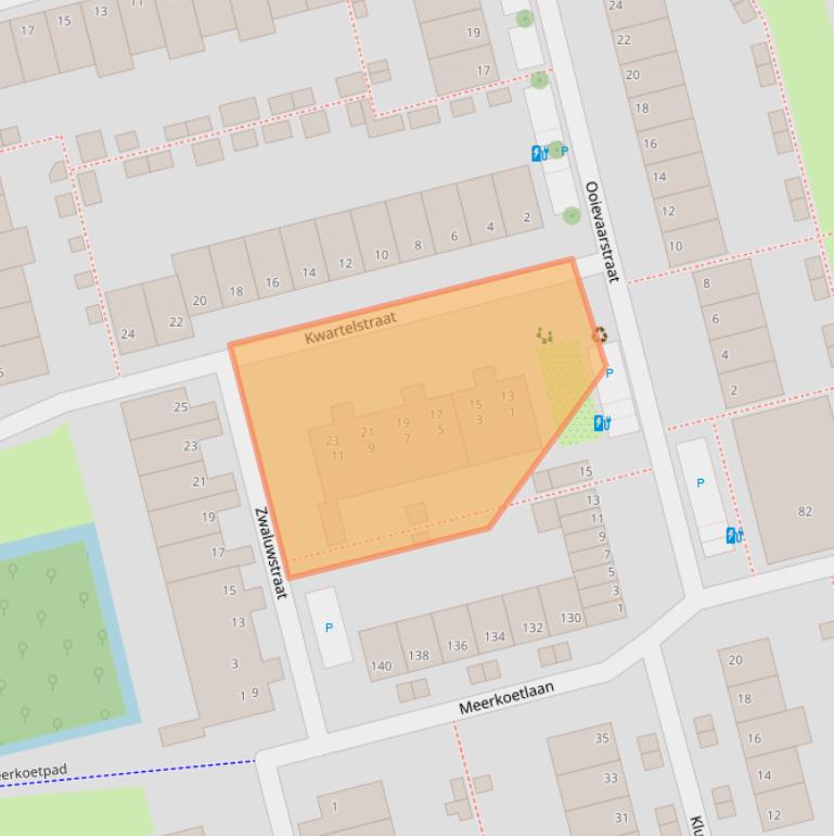 Kaart van postcodegebied 2623PH.