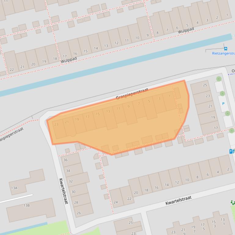 Kaart van postcodegebied 2623PJ.