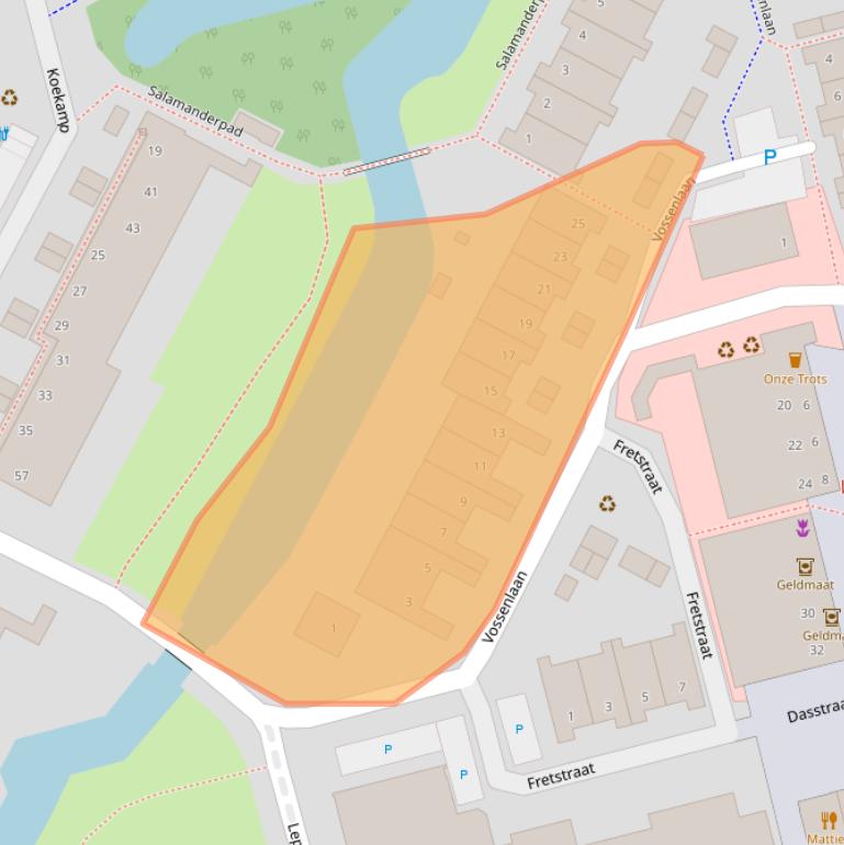 Kaart van postcodegebied 2623WV.