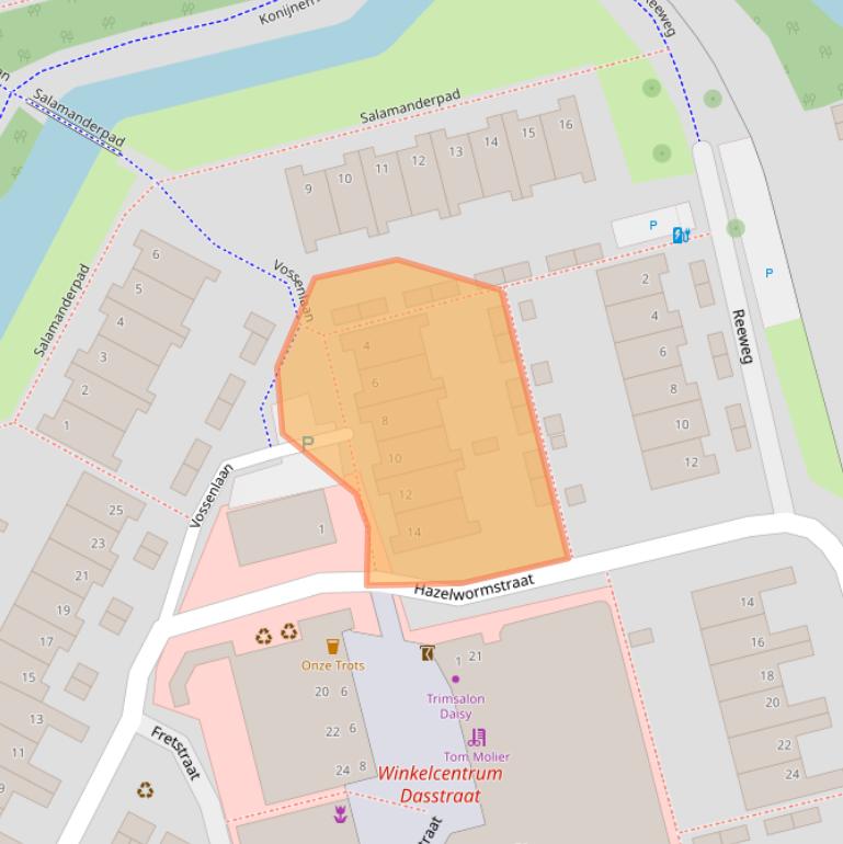 Kaart van postcodegebied 2623WX.