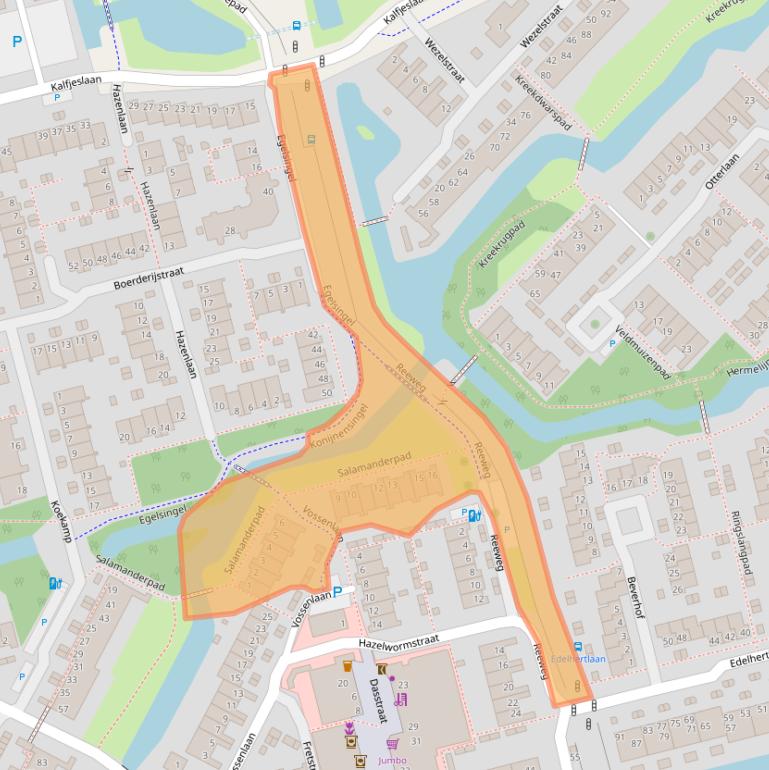 Kaart van postcodegebied 2623WZ.