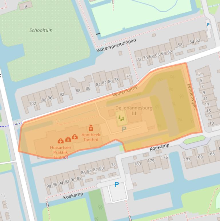 Kaart van postcodegebied 2623XA.