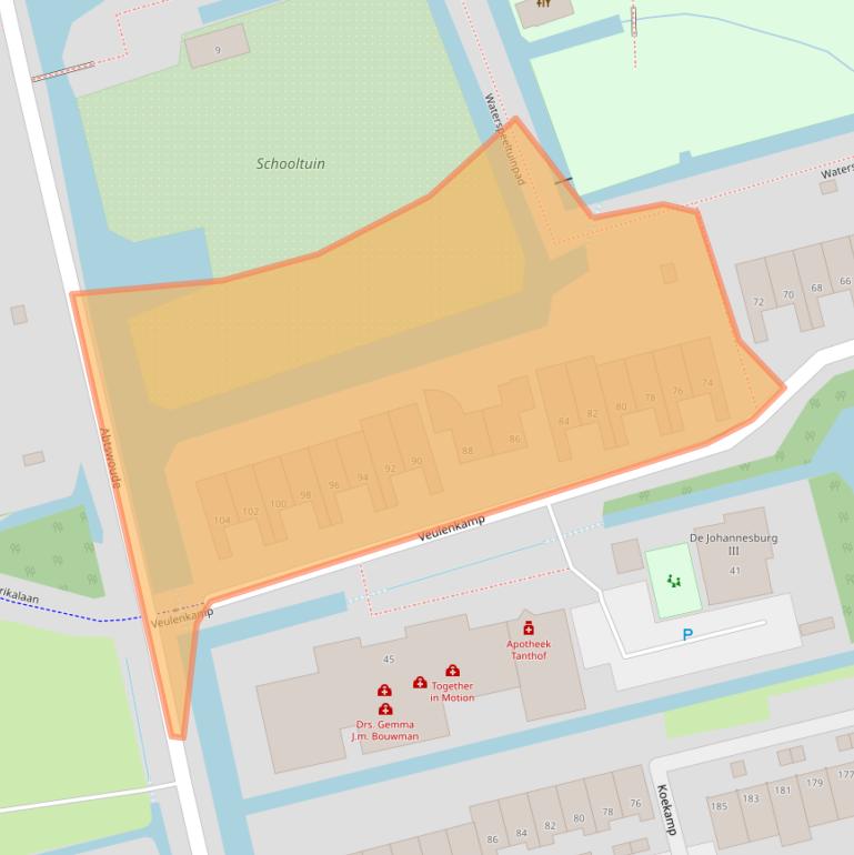 Kaart van postcodegebied 2623XG.