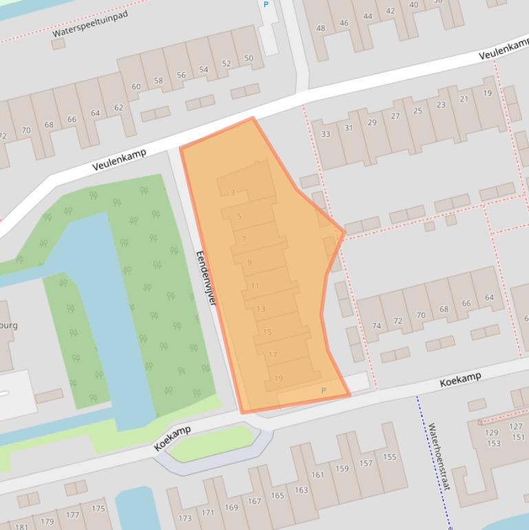 Kaart van postcodegebied 2623XK.