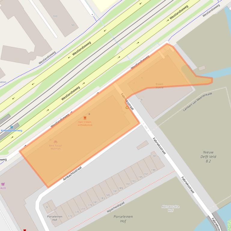 Kaart van postcodegebied 2624AA.