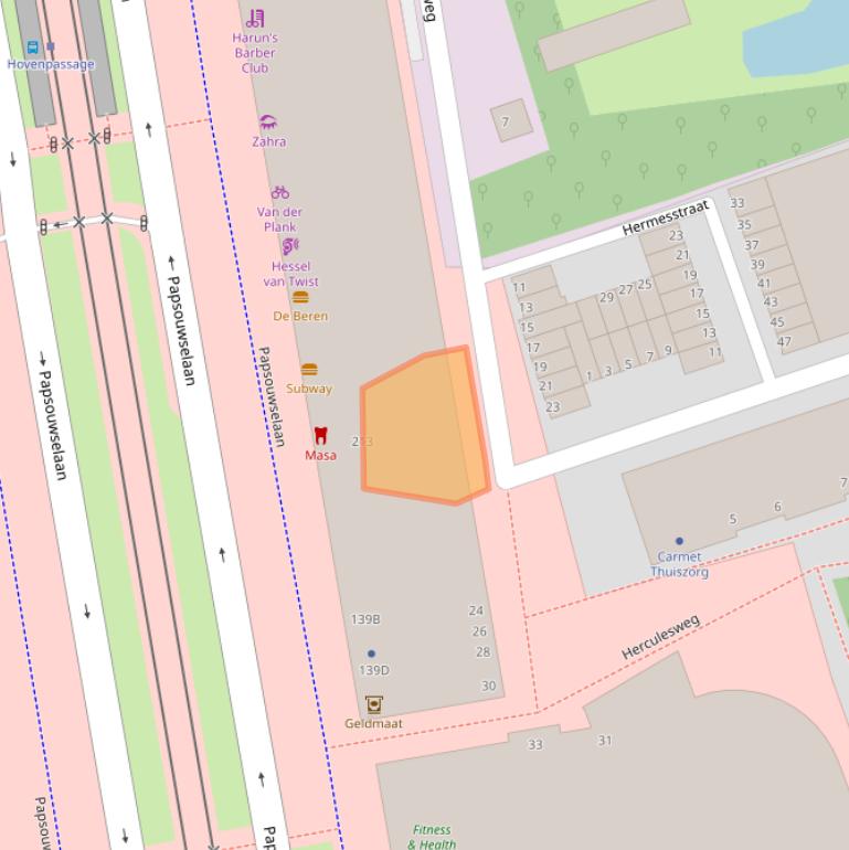Kaart van postcodegebied 2624AN.
