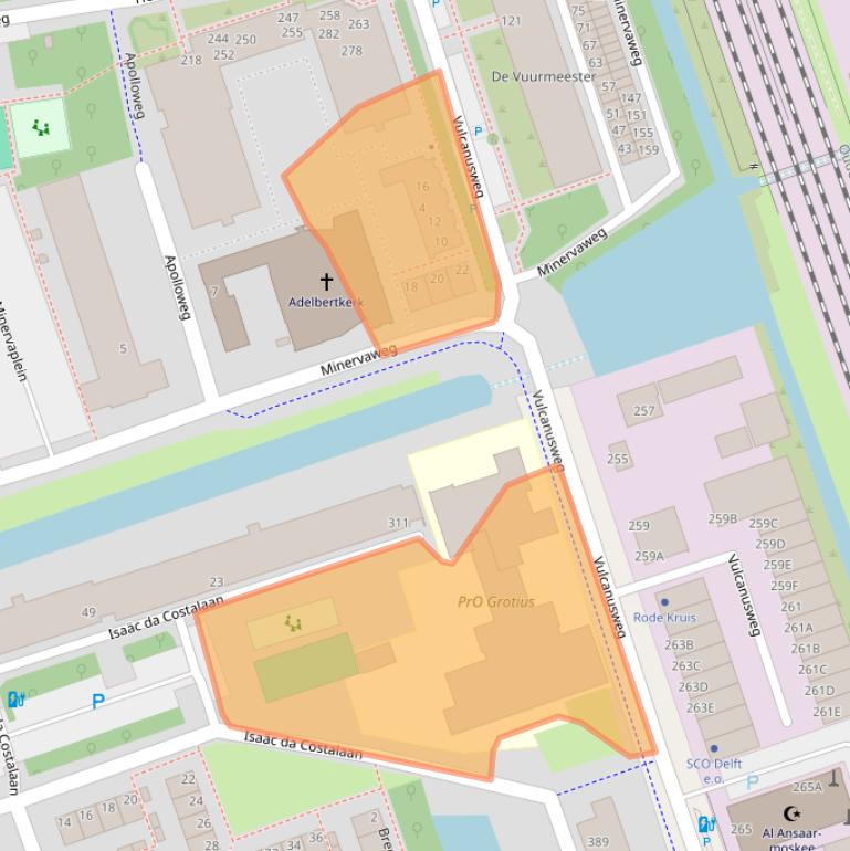 Kaart van postcodegebied 2624AX.