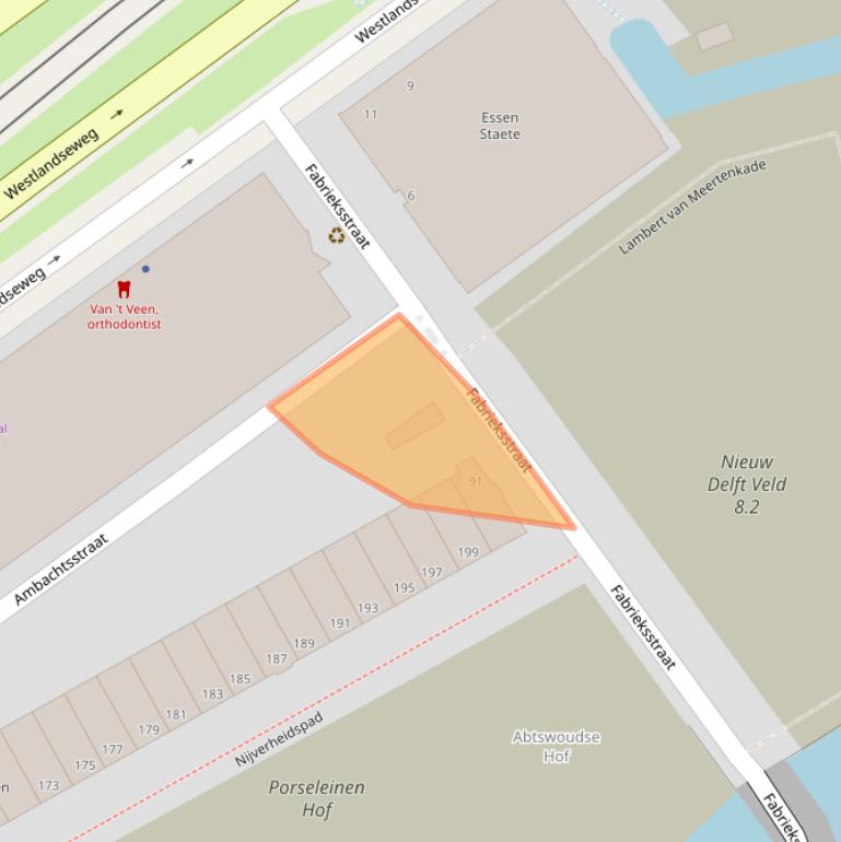 Kaart van postcodegebied 2624AZ.