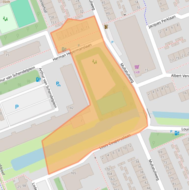Kaart van postcodegebied 2624CL.