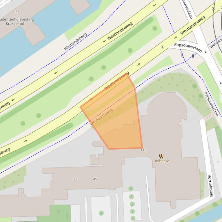 Kaart van postcodegebied 2624DV.