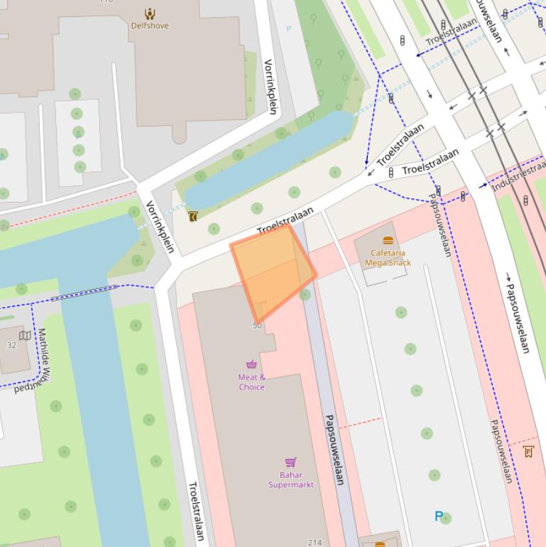 Kaart van postcodegebied 2624EB.