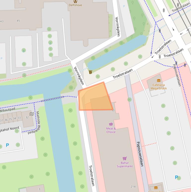 Kaart van postcodegebied 2624EC.