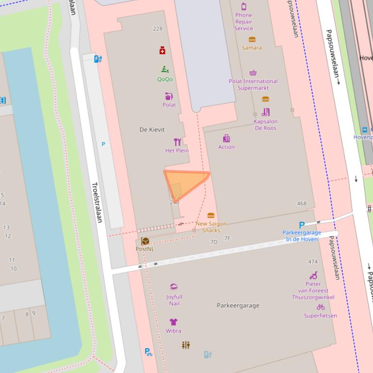 Kaart van postcodegebied 2624EK.