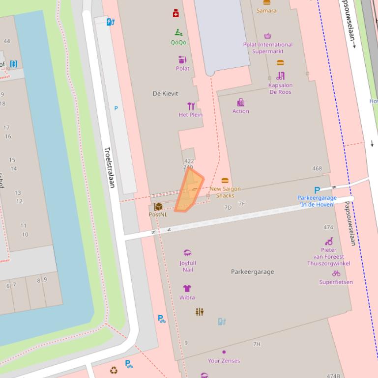 Kaart van postcodegebied 2624EN.