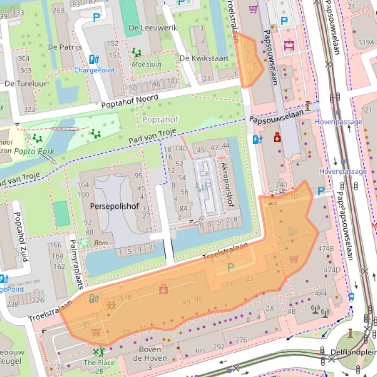 Kaart van postcodegebied 2624ET.