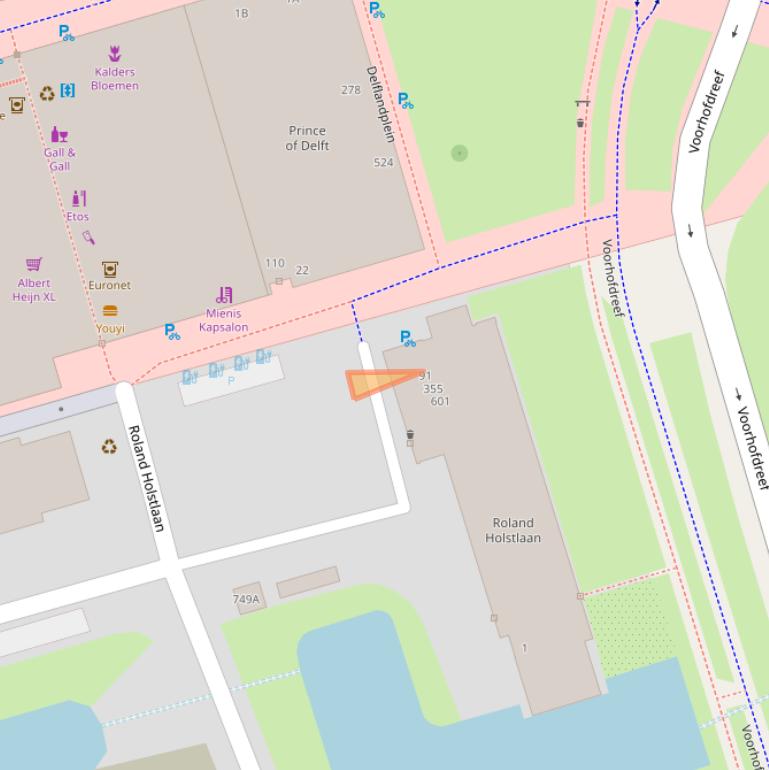 Kaart van postcodegebied 2624HB.