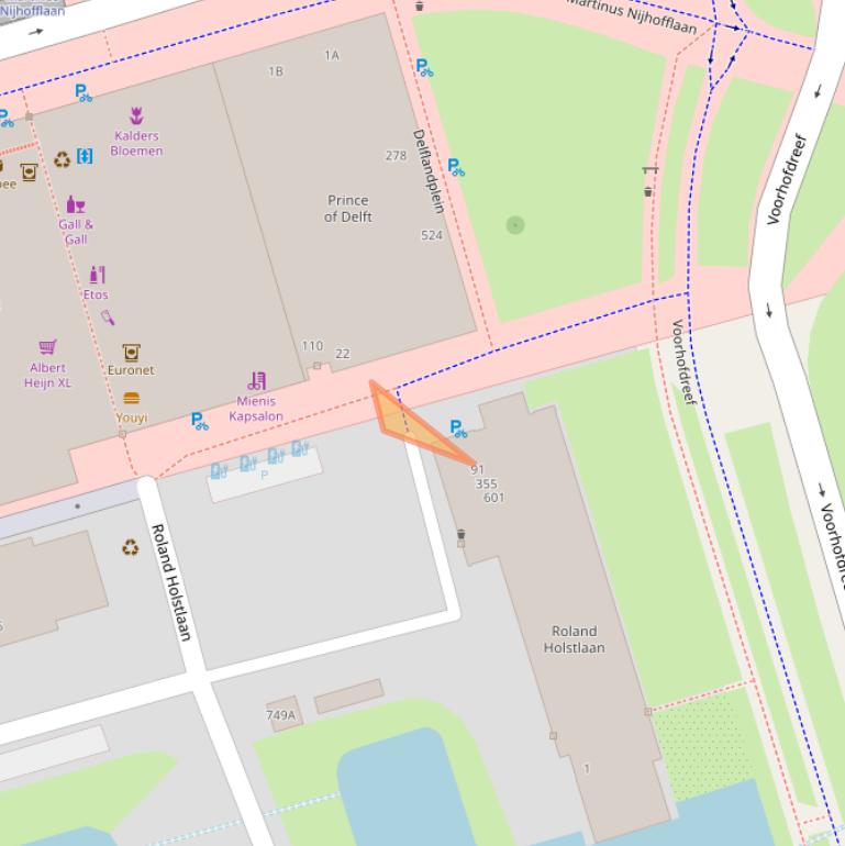 Kaart van postcodegebied 2624HM.