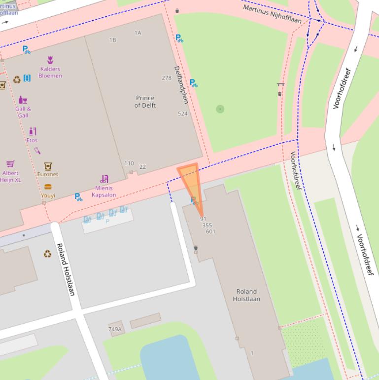 Kaart van postcodegebied 2624HP.