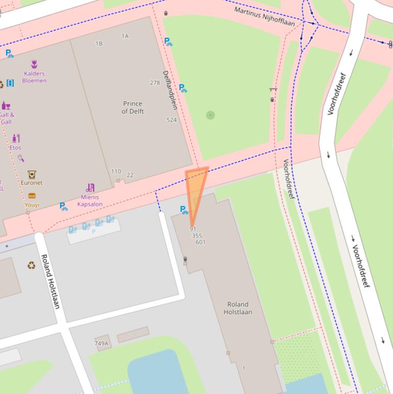 Kaart van postcodegebied 2624HR.