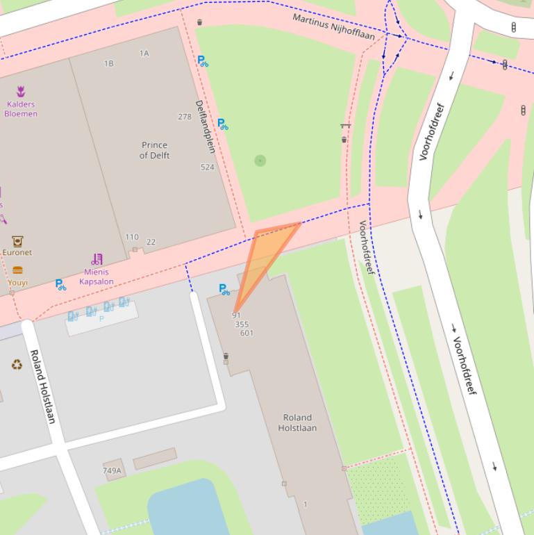 Kaart van postcodegebied 2624HS.