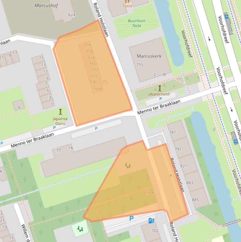 Kaart van postcodegebied 2624JB.