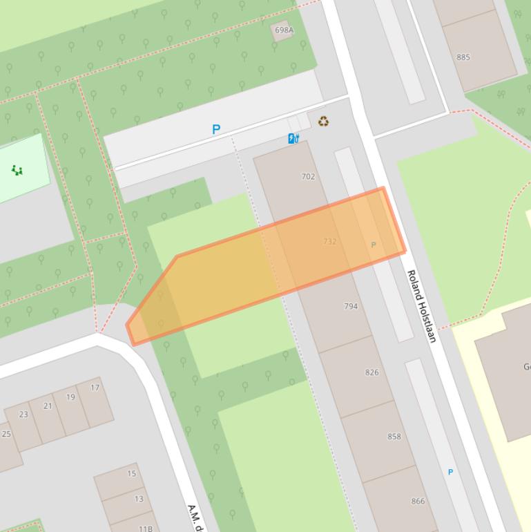 Kaart van postcodegebied 2624JD.