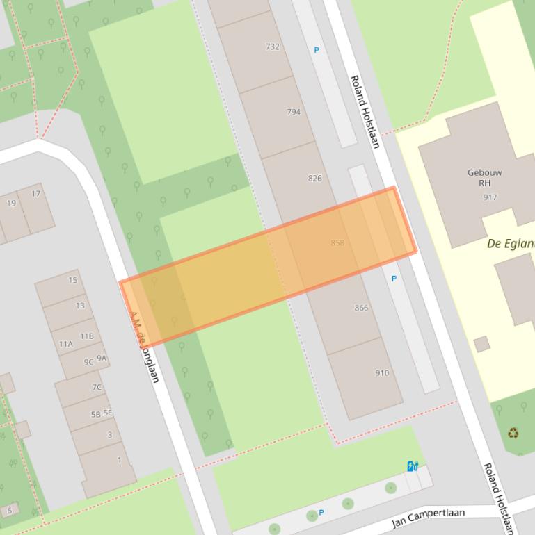 Kaart van postcodegebied 2624JH.