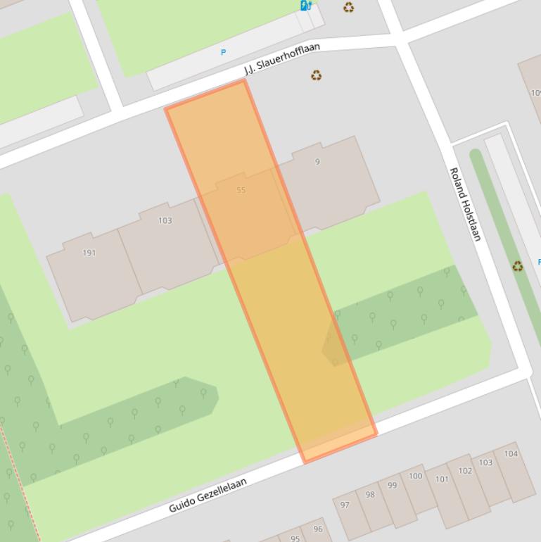 Kaart van postcodegebied 2624JW.