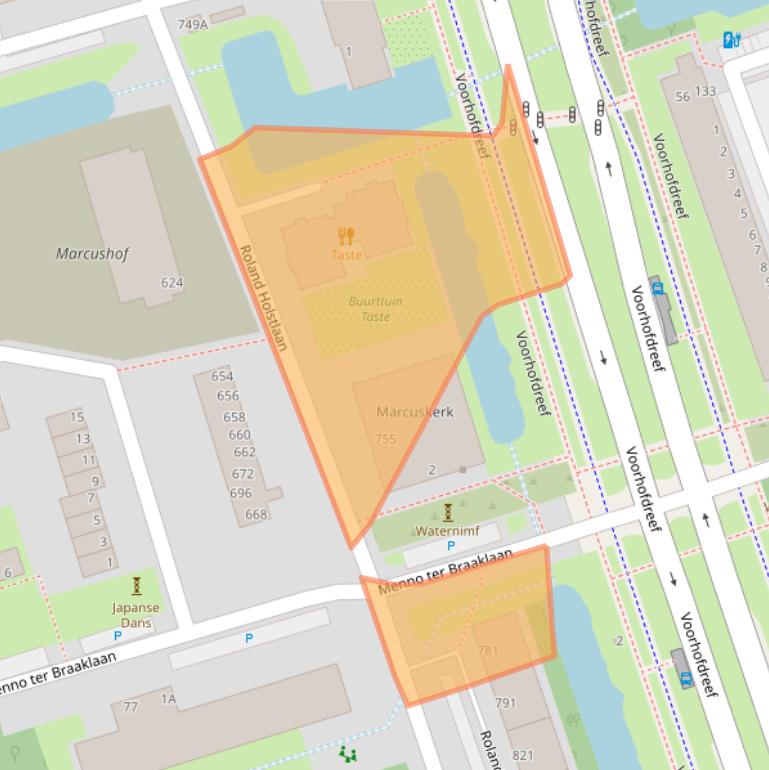 Kaart van postcodegebied 2624KA.