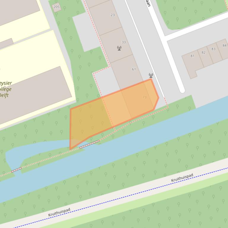 Kaart van postcodegebied 2624KZ.