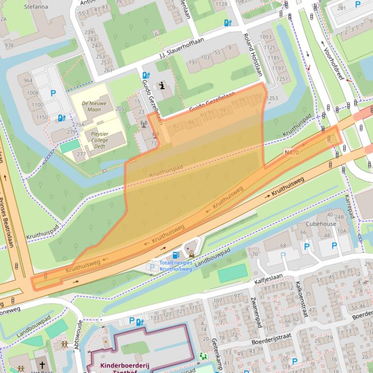 Kaart van postcodegebied 2624LA.