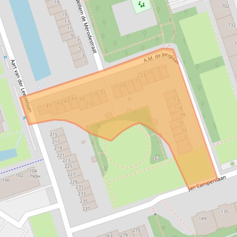 Kaart van postcodegebied 2624LB.