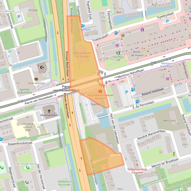 Kaart van postcodegebied 2624LD.