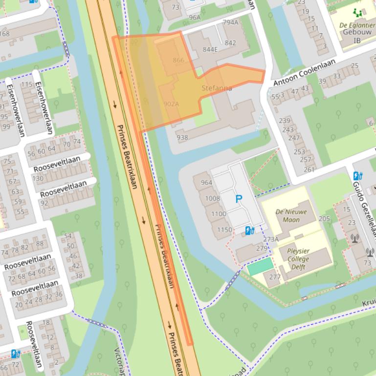 Kaart van postcodegebied 2624LV.