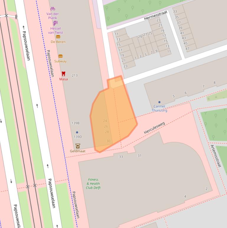 Kaart van postcodegebied 2624MW.