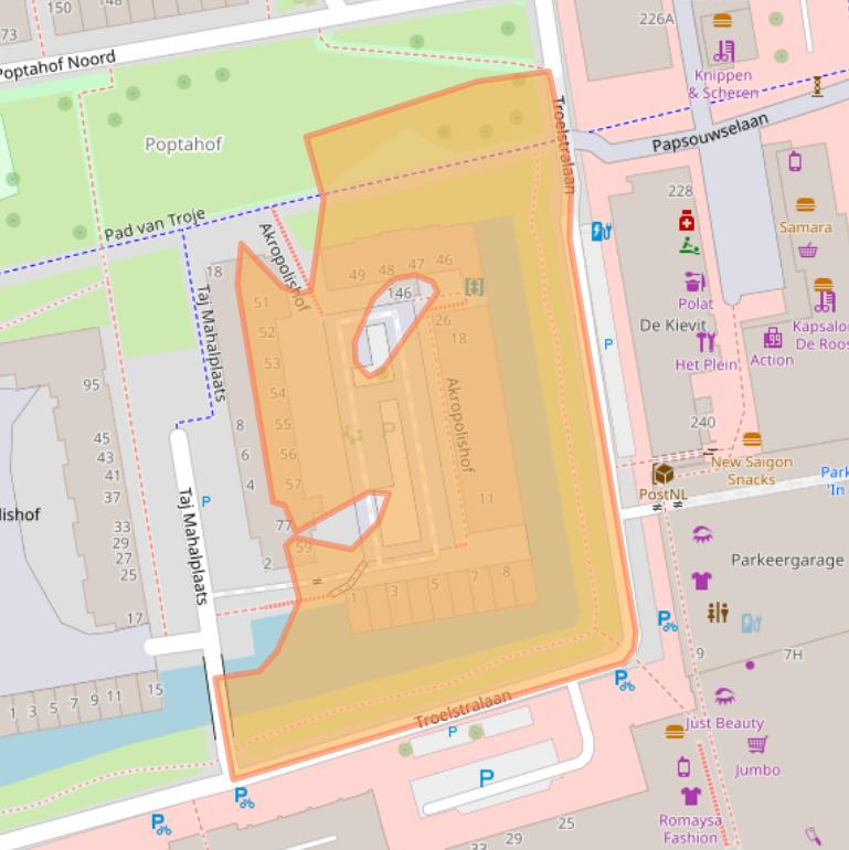 Kaart van postcodegebied 2624NJ.