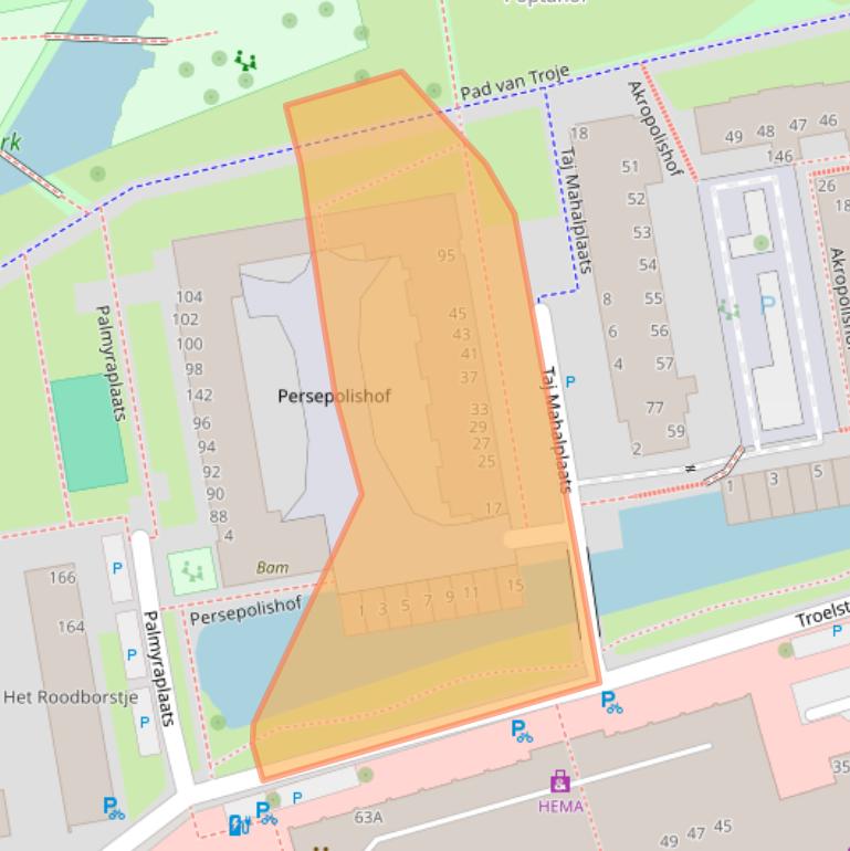 Kaart van postcodegebied 2624NM.