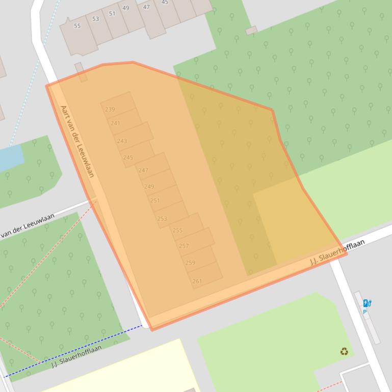 Kaart van postcodegebied 2624PS.