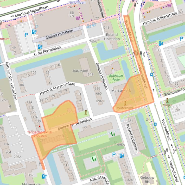 Kaart van postcodegebied 2624TH.