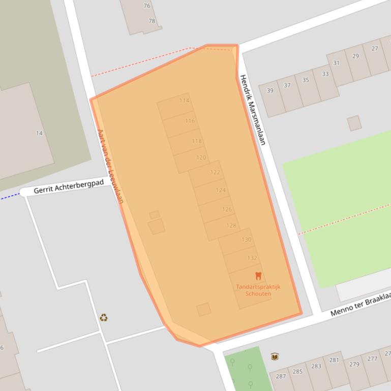 Kaart van postcodegebied 2624TM.