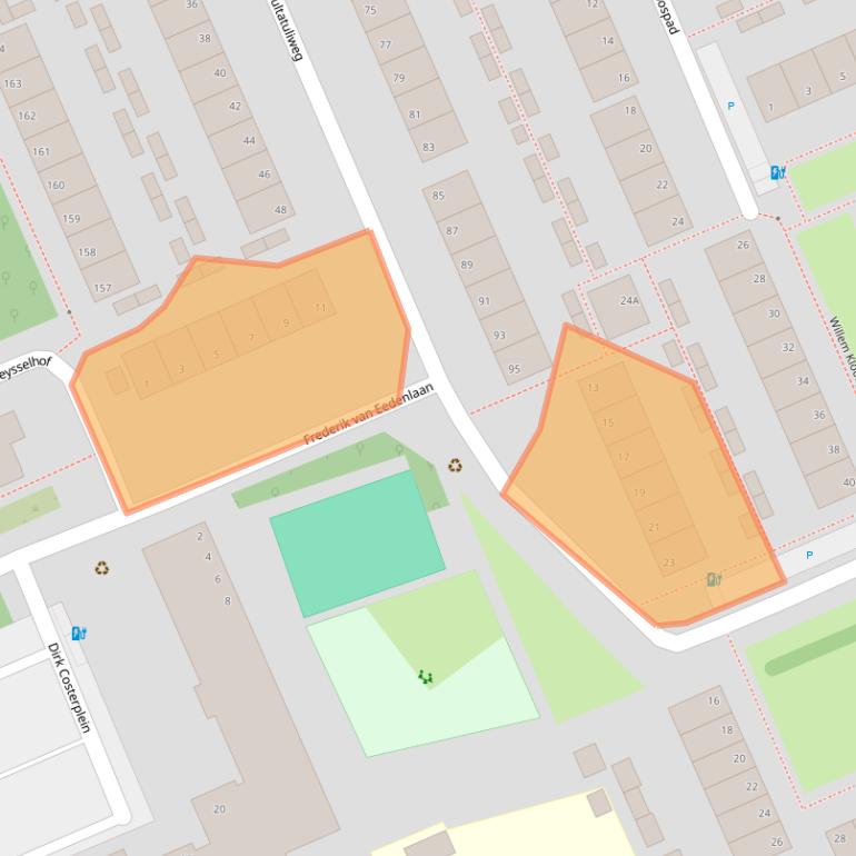 Kaart van postcodegebied 2624VE.