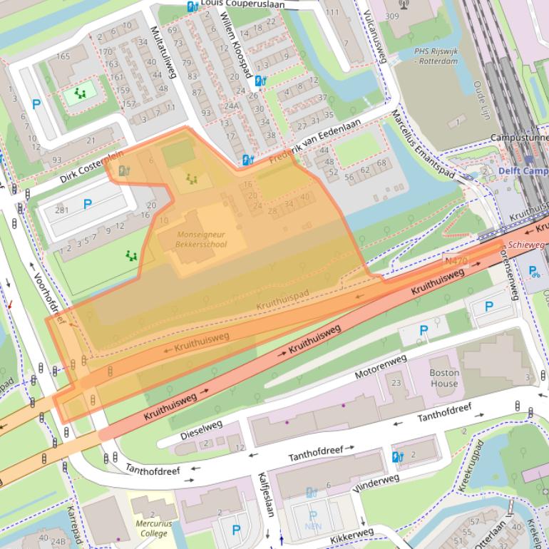 Kaart van postcodegebied 2624VH.