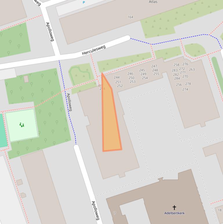 Kaart van postcodegebied 2624VX.