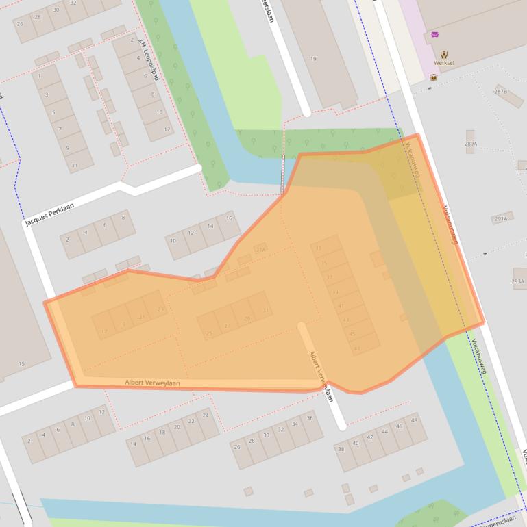 Kaart van postcodegebied 2624WX.