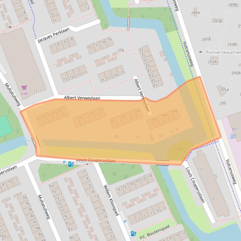 Kaart van postcodegebied 2624WZ.